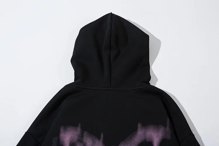 GONTHWID Butterfly Graphic Printed Oversized Hooded Sweatshirt