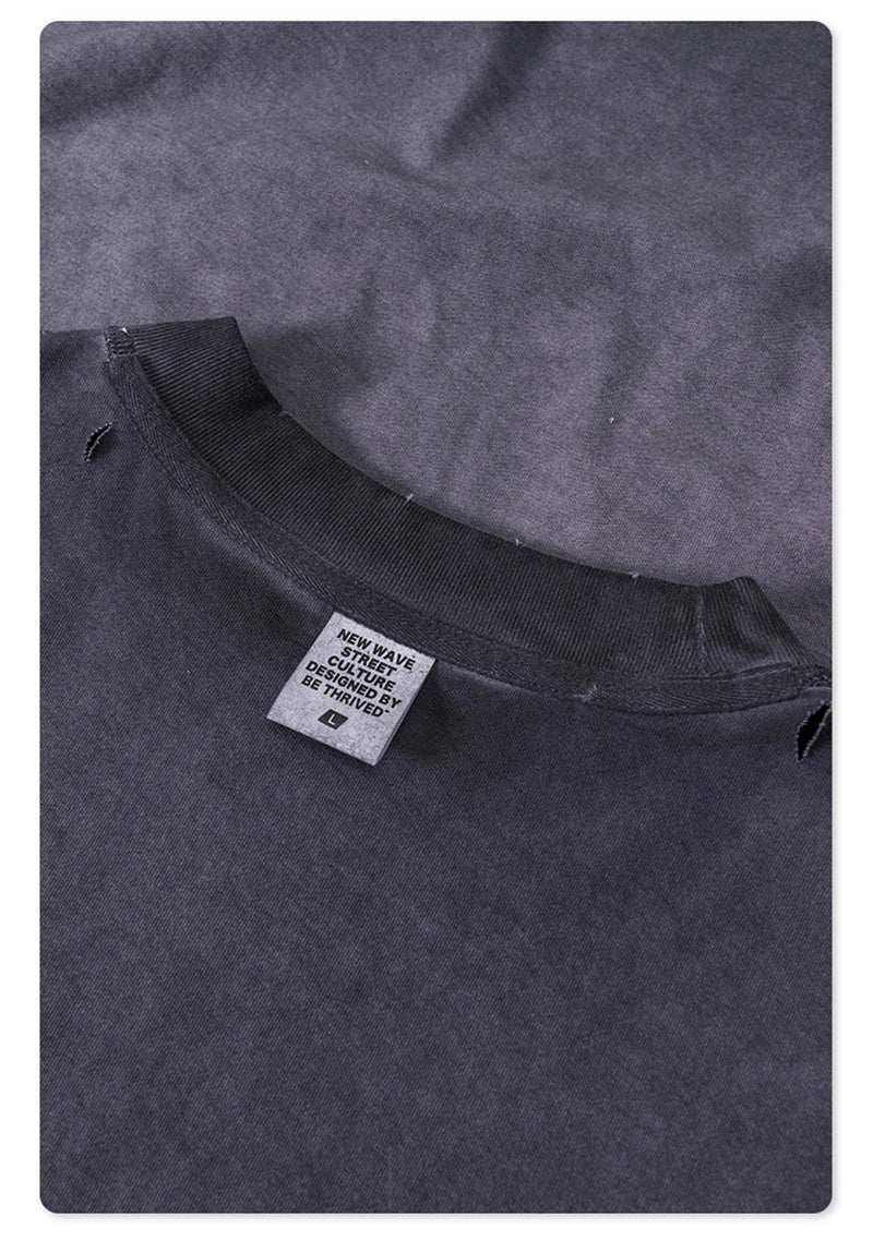 ZODF 310gsm Ripped Summer Oversize Sleeveless T-Shirt