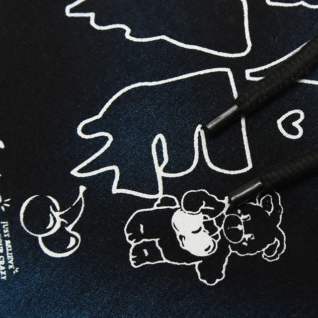 Tiny Spark Graffiti Heart Letter Bear Print Jacket Hoodie