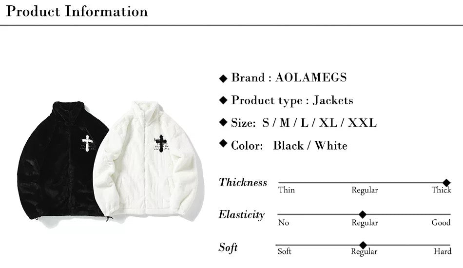 Aolamegs PU Rabbit Fur Jacket