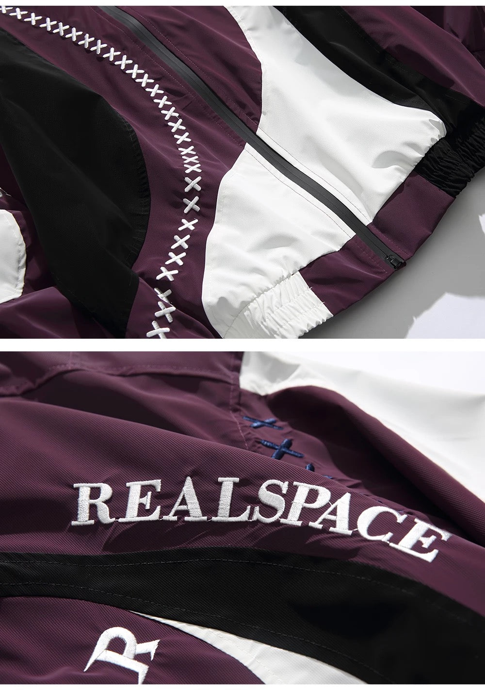 Real Space Patchwork Embroid Windbreaker