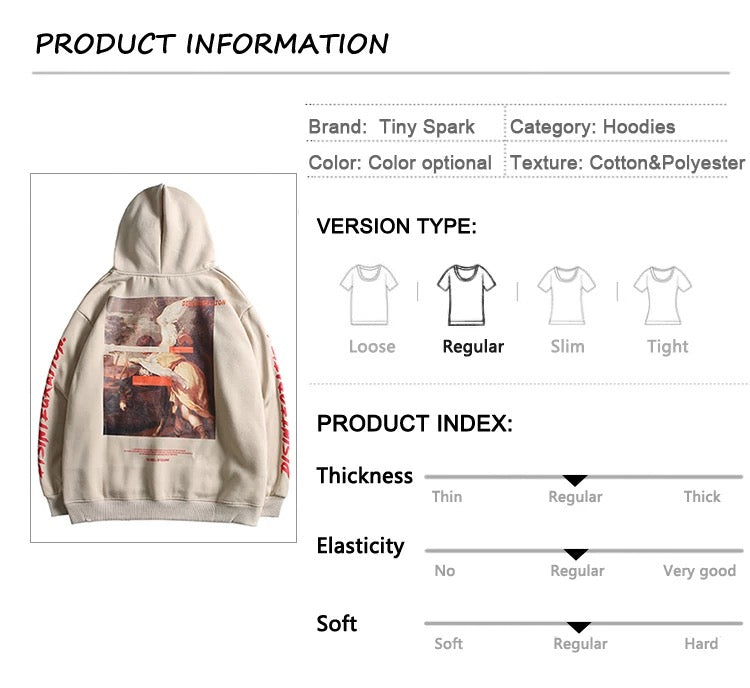 Tiny Spark Retro Painting Print unisex Hooded Pullover