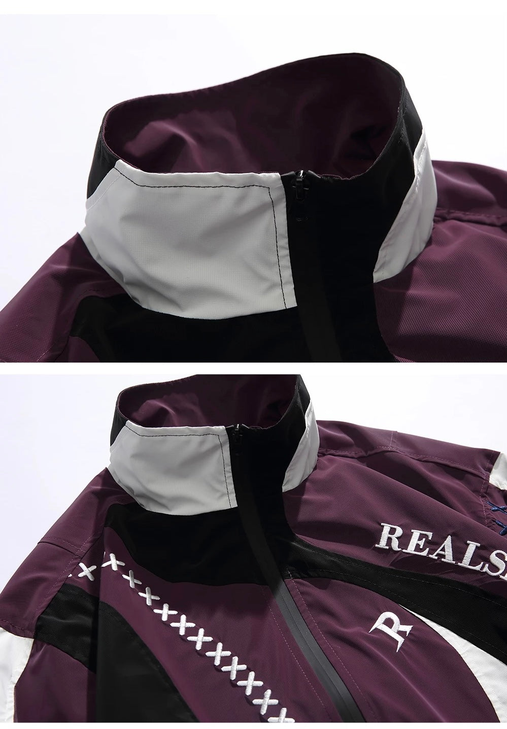Real Space Patchwork Embroid Windbreaker
